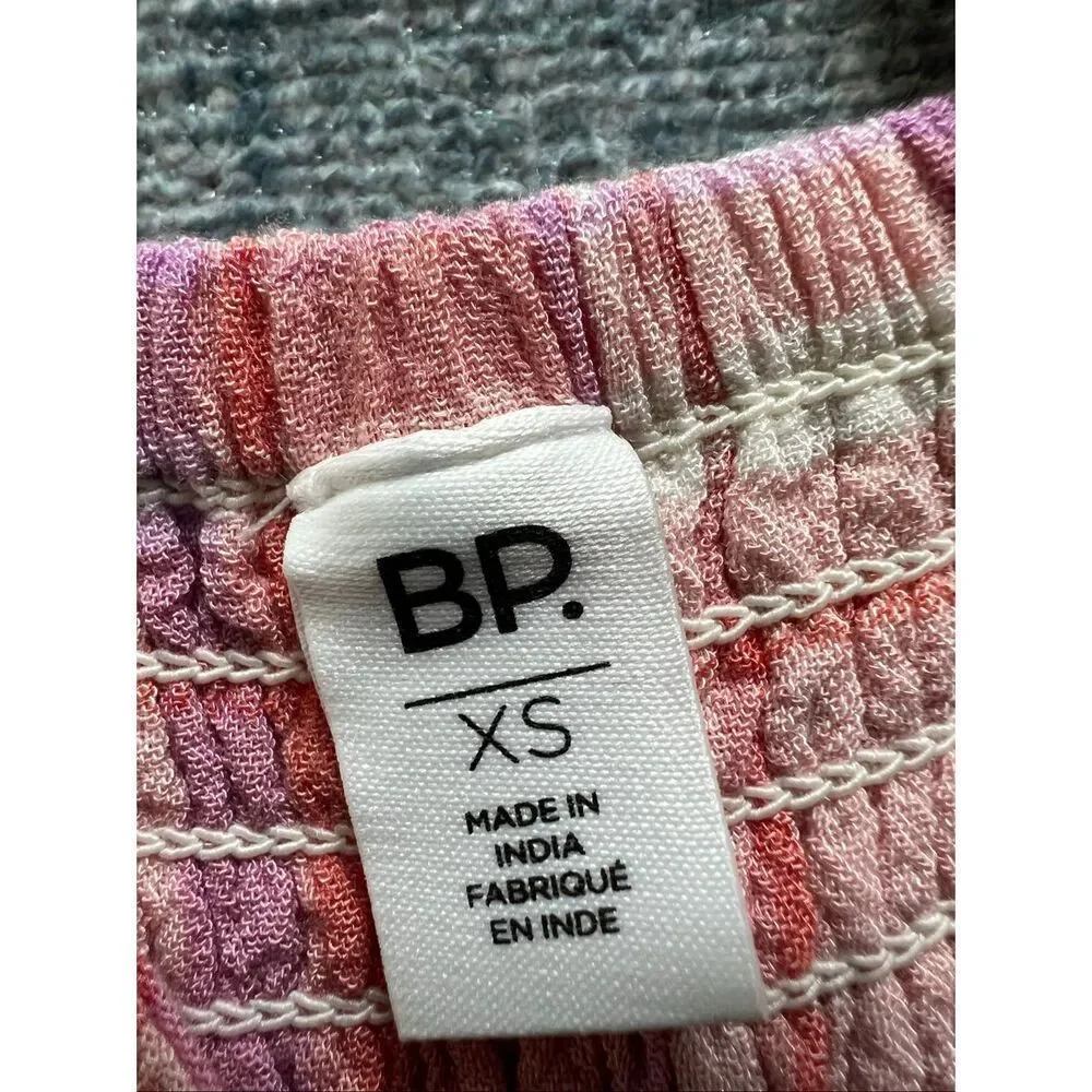 BP Peach Pink Cream Purple Plaid Strappy Summer Mini Dress XS